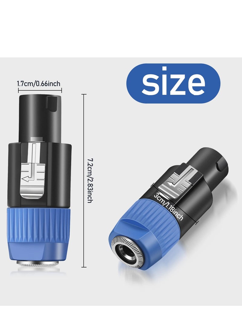 SYOSI 4 Pack Nl4fc Speaker to 1/4 Adapter, Speaker Male to 1/4 Inch Ts Female Converter, 1/4 Inch Female to Nl4fc Male Connectors, Work with 1/4 Port (Blue)  - Image 2