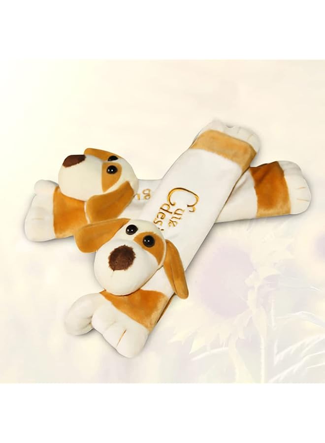 KASTWAVE Baby Car Seat Strap Cover Seat Belt Cushions Pads Shoulder Protectors Seat Belt Cover For Kids Baby Car Seat Neck Cover Soft Plush Cute Dog Design Protector Pad Belt Pillow For Adult Child - Image 4