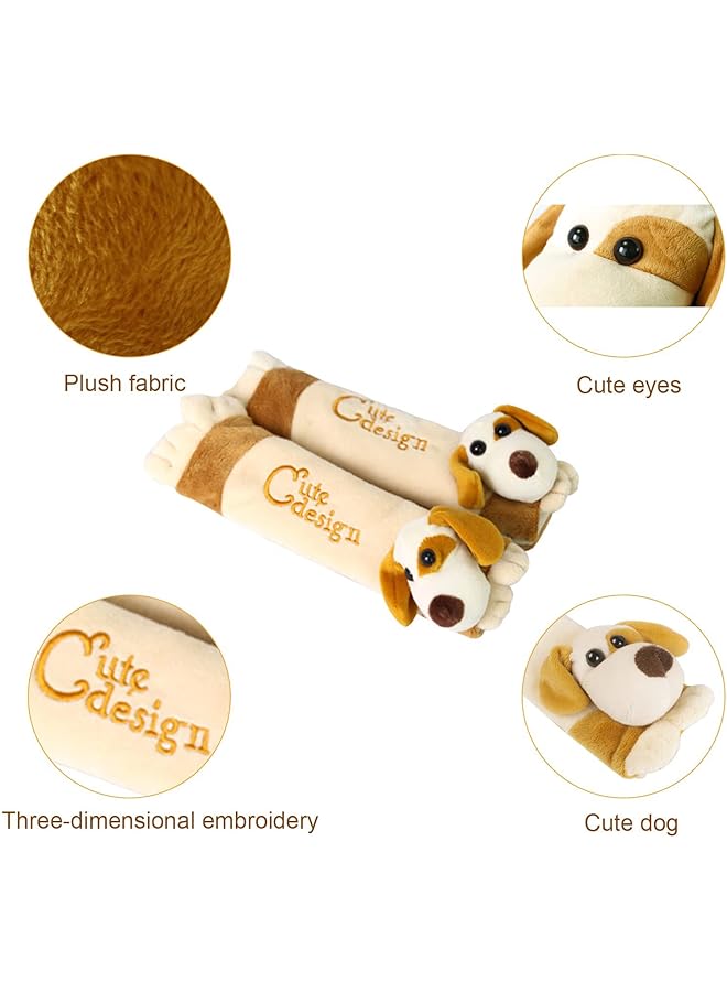 KASTWAVE Baby Car Seat Strap Cover Seat Belt Cushions Pads Shoulder Protectors Seat Belt Cover For Kids Baby Car Seat Neck Cover Soft Plush Cute Dog Design Protector Pad Belt Pillow For Adult Child - Image 5