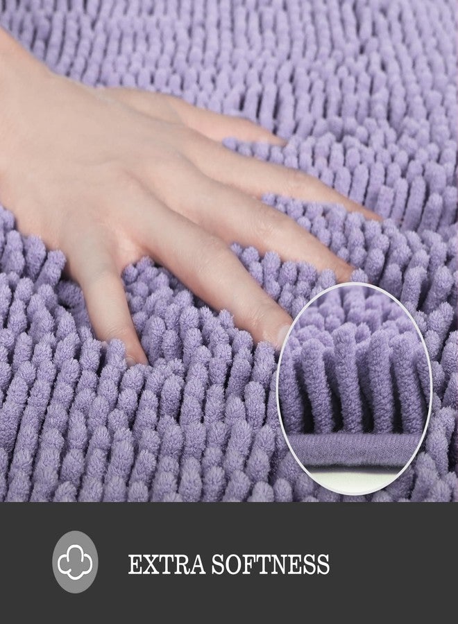 Yeaban Bathroom Rugs Sets 2 Piece - Thick Chenille Bath Mats | Absorbent and Washable Bath Rug Non-Slip, Plush Rugs for Bathroom, Shower, Sink(Lavender, 17"x24" and 20"x32") - Image 2