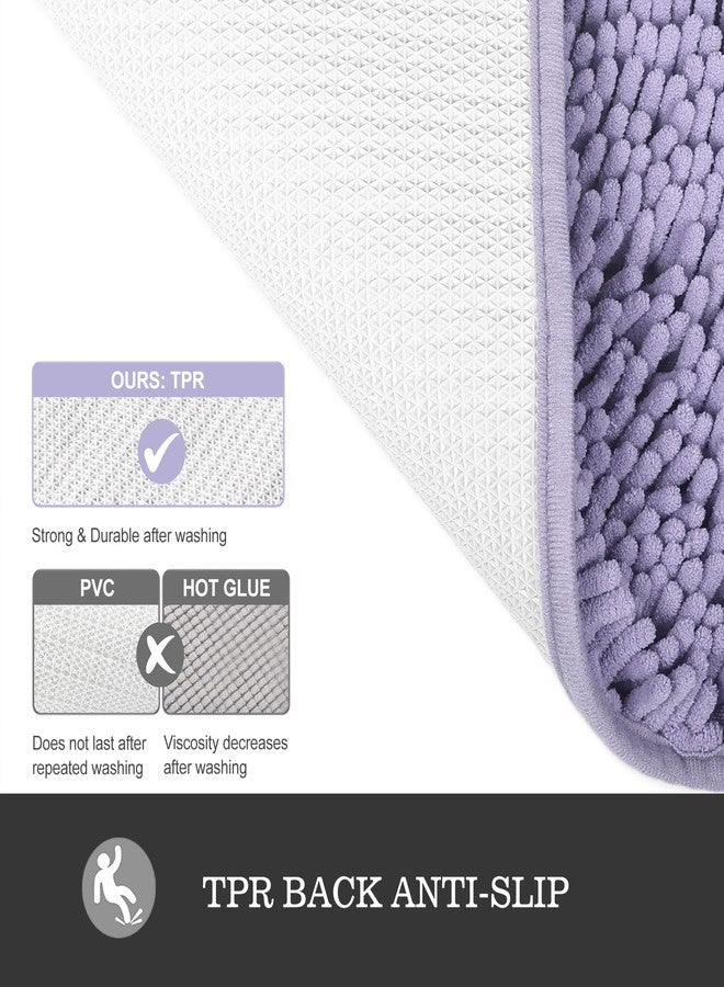 Yeaban Bathroom Rugs Sets 2 Piece - Thick Chenille Bath Mats | Absorbent and Washable Bath Rug Non-Slip, Plush Rugs for Bathroom, Shower, Sink(Lavender, 17"x24" and 20"x32") - Image 3