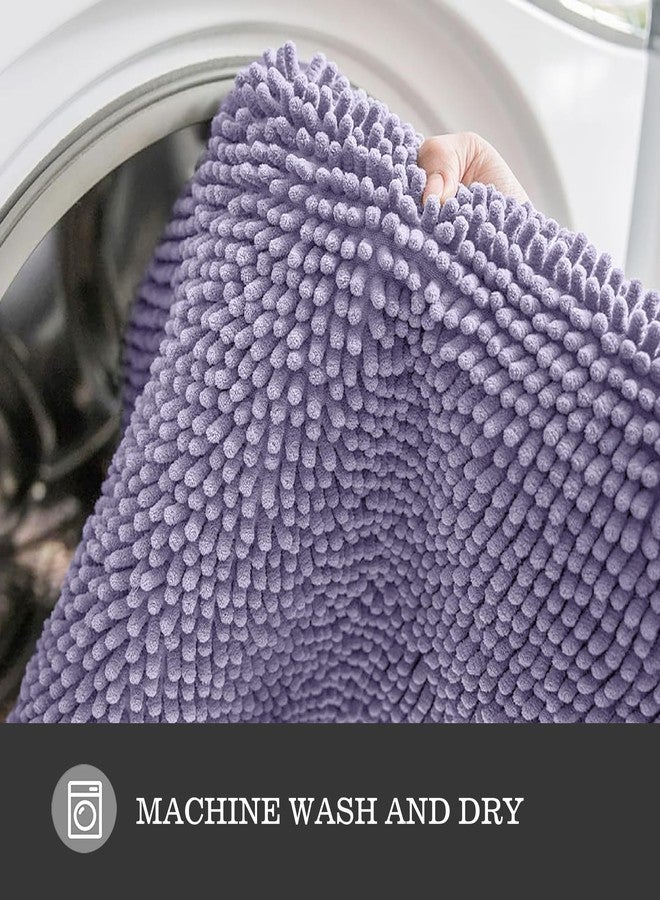 Yeaban Bathroom Rugs Sets 2 Piece - Thick Chenille Bath Mats | Absorbent and Washable Bath Rug Non-Slip, Plush Rugs for Bathroom, Shower, Sink(Lavender, 17"x24" and 20"x32") - Image 5
