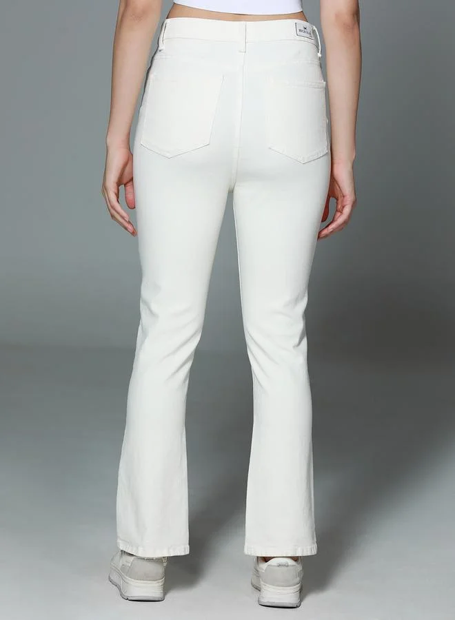 هاي ستار جينز قطني بخصر عالي بمظهر أنيق