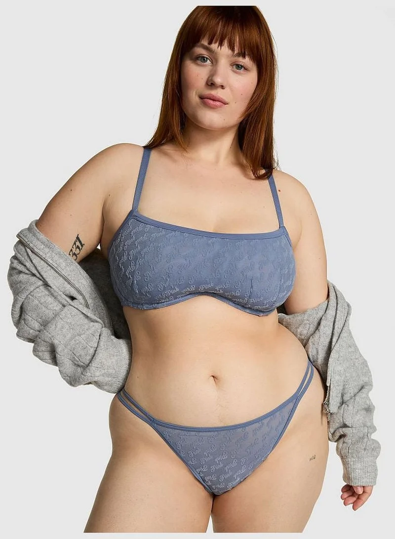 PINK Logo Mesh Strappy Cheeky Panty