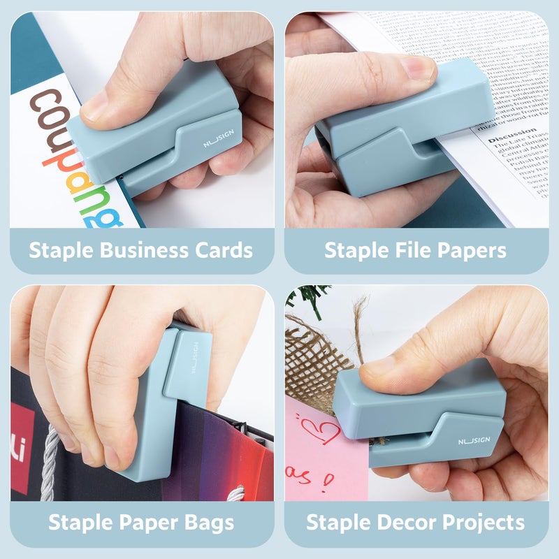 Nusign Mini Stapler With 830 Staples  Small Cute Desk Staplers  25 Sheet Capacity  Blue - Image 5