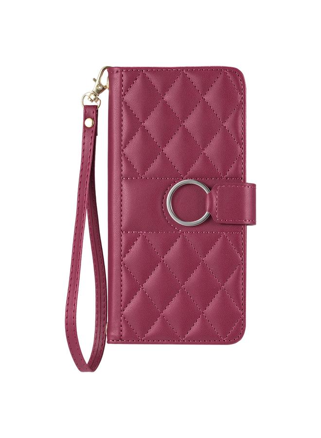 اس-توب جراب هاتف iPhone 16e مصنوع من الجلد مع مشبك حلقي على شكل معين - Image 2