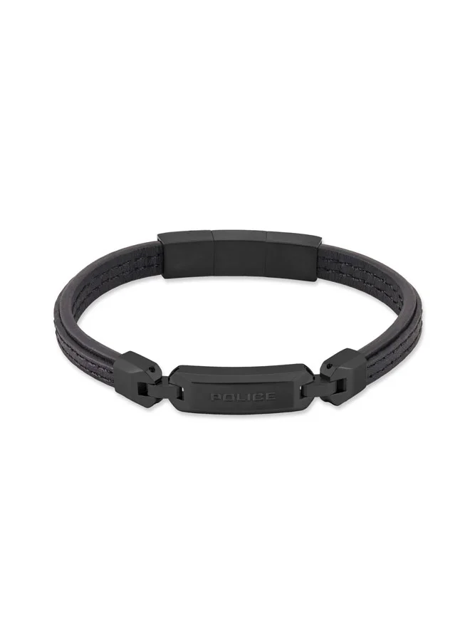 POLICE Layerlock Leather Band Leather Bracelet for Men