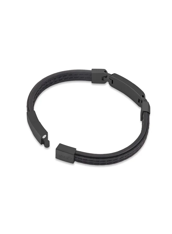 POLICE Black Layerlock Leather Band Leather Bracelet for Men for Men | Best Price UAE