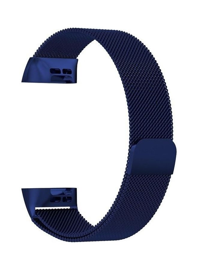 NIBEMINENT Stainless Steel Magnet Wrist Strap for Fitbit Charge 4 Blue - Image 2