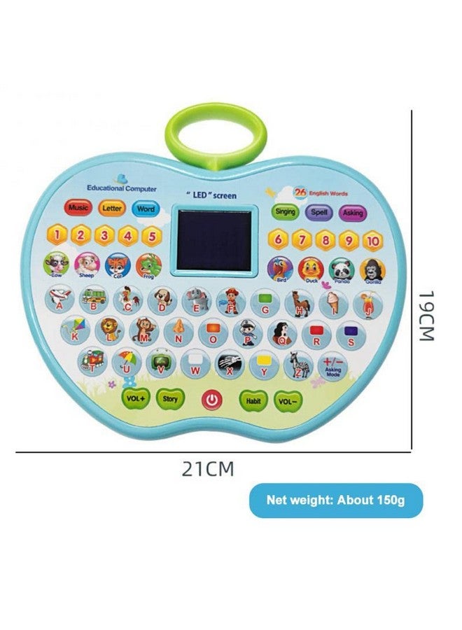 vGRASSP VGRASSP Apple Shape Educational Mini Computer Laptop Toy for Kids LED Display and Fun Music for Learning Alphabets Numbers Words and Animals (Blue)  - Image 3