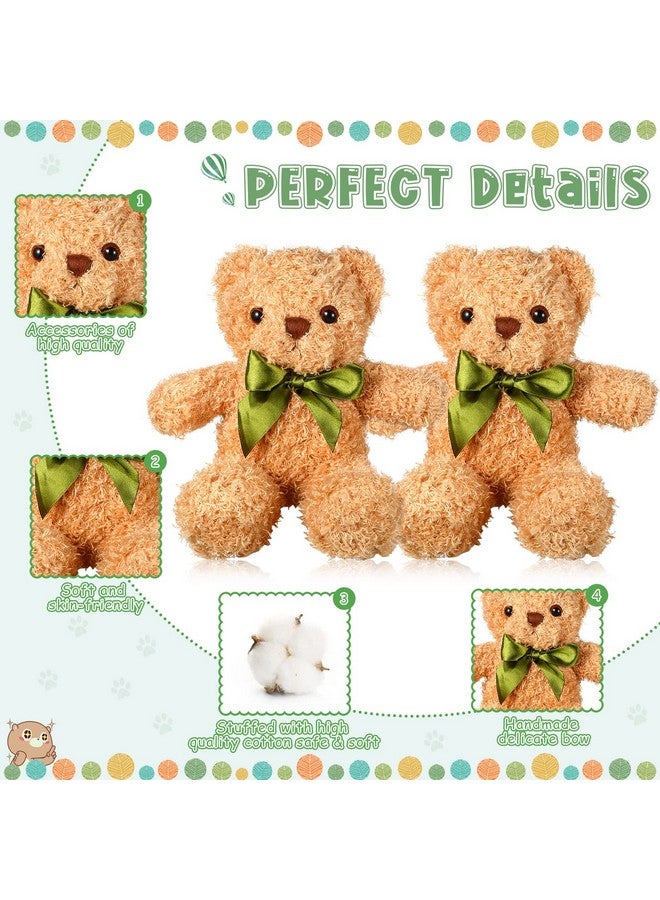 Zhanmai 9 Pieces Cute Bear Stuffed Animals 10 Inch Soft Plush Stuffed Bears Toy Gift Bulk with Bow Tie Kids Boys Girls Graduation Baby Shower Birthday Party Gift(Golden) - Image 4
