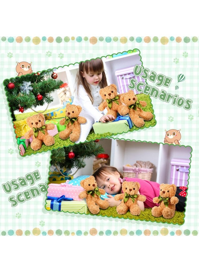 Zhanmai 9 Pieces Cute Bear Stuffed Animals 10 Inch Soft Plush Stuffed Bears Toy Gift Bulk with Bow Tie Kids Boys Girls Graduation Baby Shower Birthday Party Gift(Golden) - Image 5