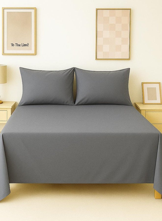 سنوز، طقم ملاية عاديه، 3قطع، جراى، 220*240 سم - Image 2