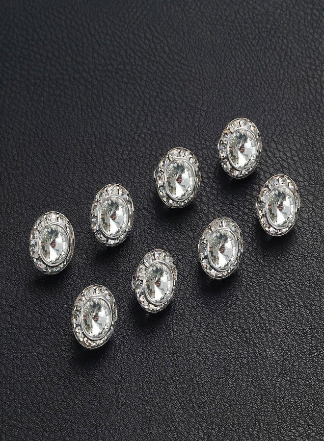 Tornito 10 Pairs Clip on Halo Earrings for Women Crystal Rhinestone Stud Earrings Clip for Dance Competitions Stage Opera Performance Wedding Party Round Shaped Multicolored Ear Clips Jewelry 15mm - Image 5
