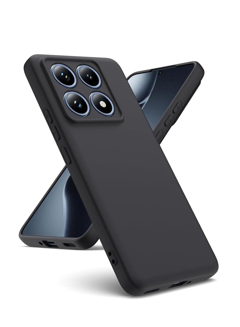Raxoom Xiaomi 14T Pro 5G Black Case with Soft Silicone, Microfiber Inner Lining, Shockproof Design, and Camera Protection - Image 1