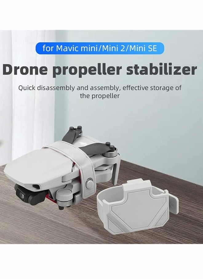 Generic - for DJI Mavic mini, Mini 2, Mini SE Propeller Holder, Silicone Propellers Guard Strap Protector Stabilizer and Propellers Fixator, Props Blades Guard, Drone Accessories (Grey) - Image 1