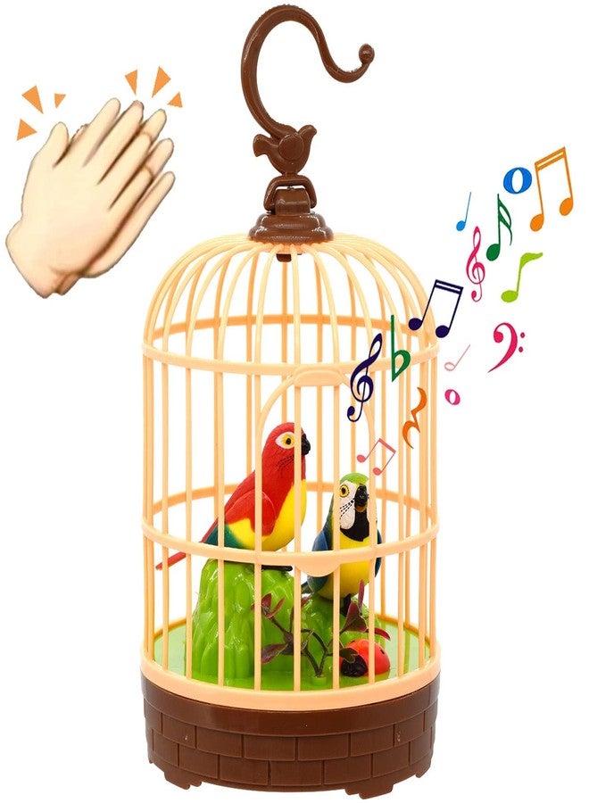 COLBEX Voice-Activated Induction Birds Birdcage Toy, Singing Chirping Fluttering Parrot Birds Toys Gifts for Baby Toddler Kids Children - Image 1