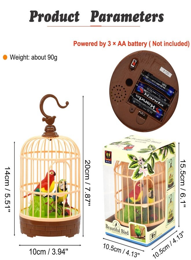 COLBEX Voice-Activated Induction Birds Birdcage Toy, Singing Chirping Fluttering Parrot Birds Toys Gifts for Baby Toddler Kids Children - Image 3