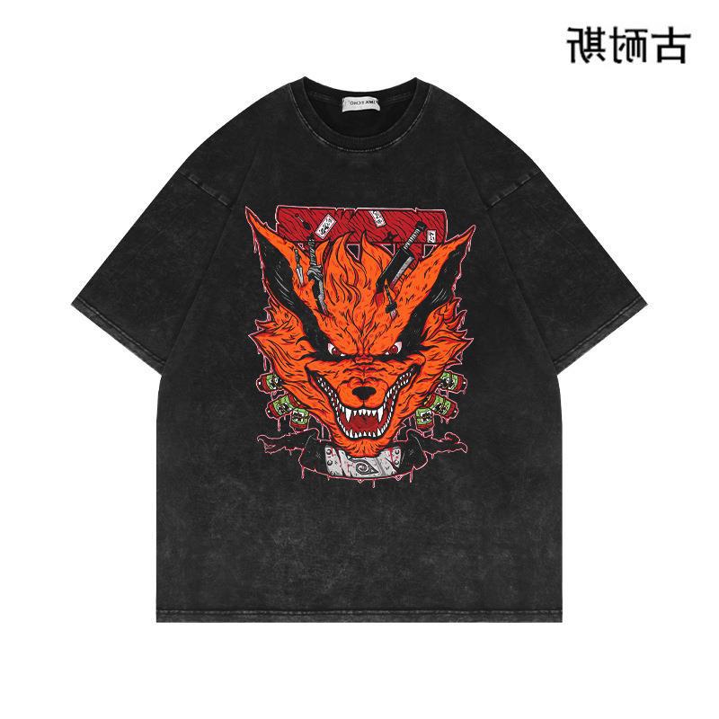 American High Street Fashion Brand Short Sleeve T-Shirt Men'S Summer Retro Washed Old Half Sleeve Niche Handsome - Image 3