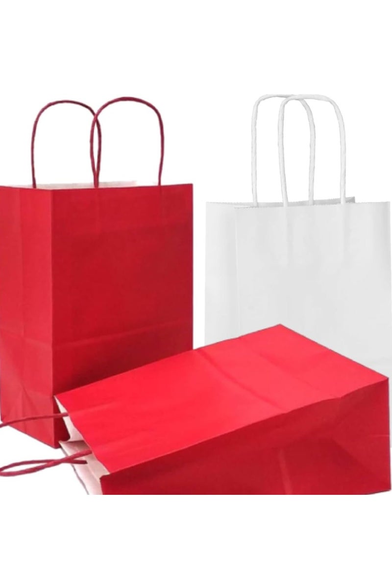 ذا بارتي بوبير 12 قطعة من أكياس الهدايا بمقبض، أكياس ورق كرافت 29 × 15 سم، أكياس هدايا للحلويات والحلوى والهدايا لأعياد ميلاد الأطفال، لوازم حفلات الزفاف، أكياس هدايا الحفلات - Image 5