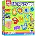 KRAFUN Safari Animal Preschool Arts Crafts Lacing Kit 10 Easy Lacing Cards for Toddlers Fine Motor Skills - Image 3