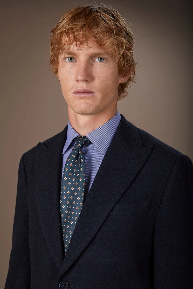 دوبل غانغر Men's tie with micro pattern - DK Green