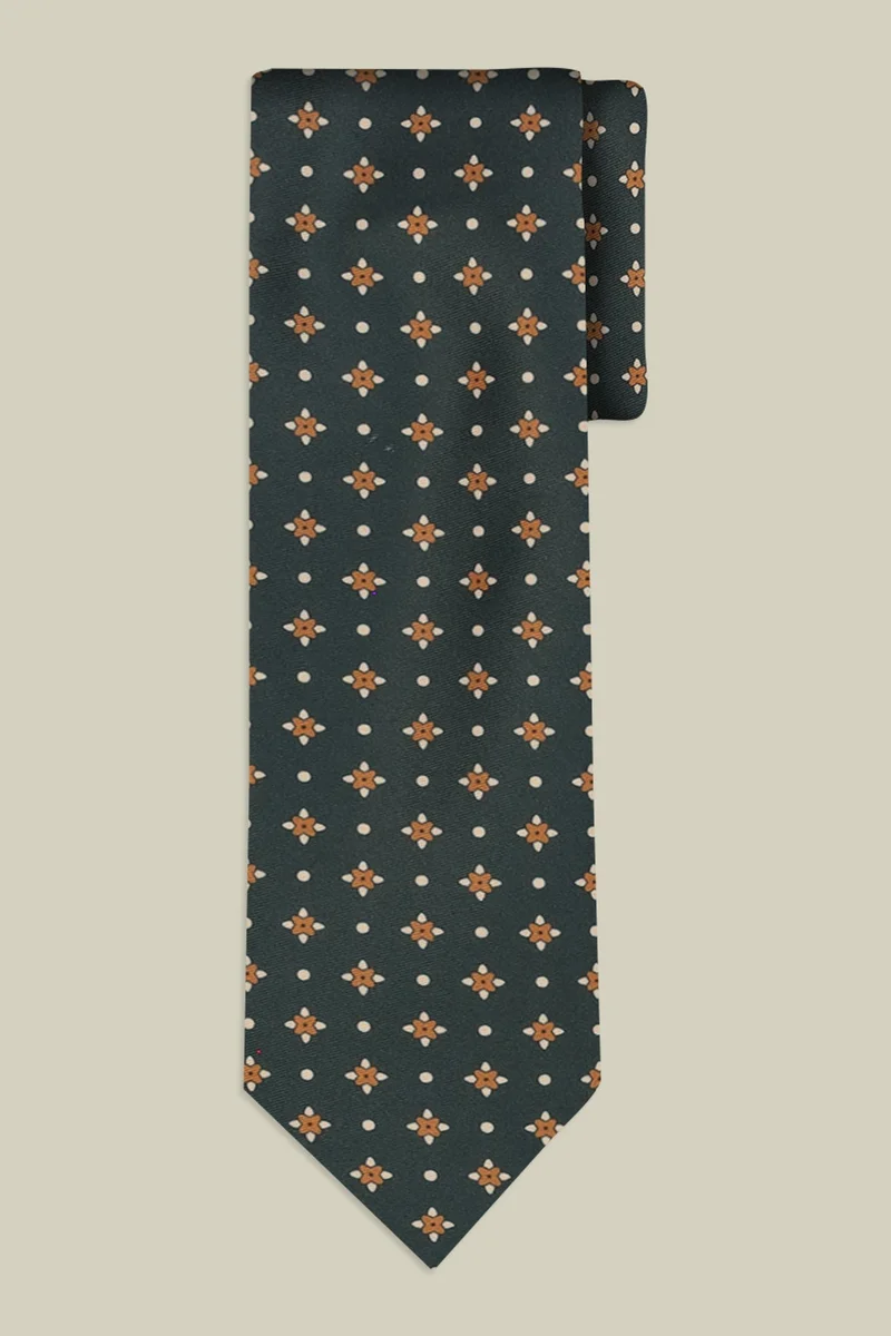 دوبل غانغر Men's tie with micro pattern - DK Green