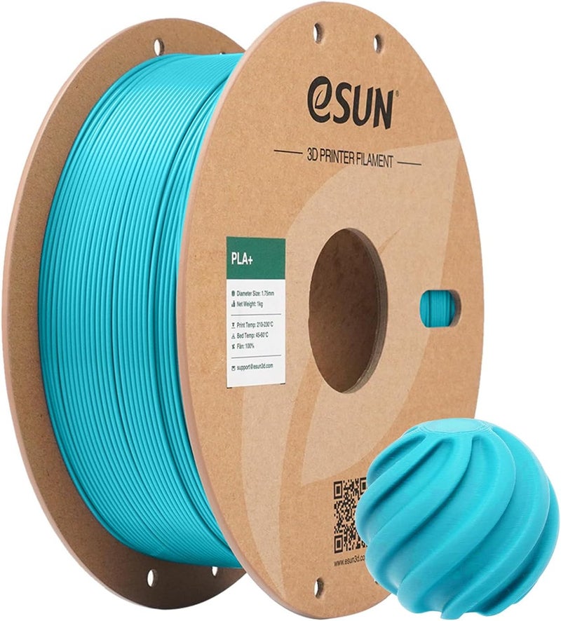 eSUN خيوط PLA+ 1.75 مم، خيوط طابعة ثلاثية الأبعاد PLA Plus، دقة أبعاد +/- 0.03 مم، بكرة 1 كجم (2.2 رطل) خيوط الطباعة ثلاثية الأبعاد لطابعات ثلاثية الأبعاد، أزرق فاتح - Image 1