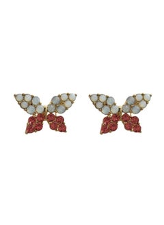 NIBEMINENT Stone Studded Butterfly Design Stud Earrings  - Image 1