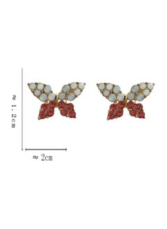 NIBEMINENT Stone Studded Butterfly Design Stud Earrings  - Image 2
