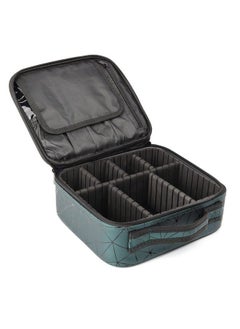 NFI essentials Pu Diamond Print Makeup Box Cosmetic Makeup Kit Professional Storage Organizer Travel Toiletry Vanity Make Up Bag Beauty Case For Travel  - Image 2