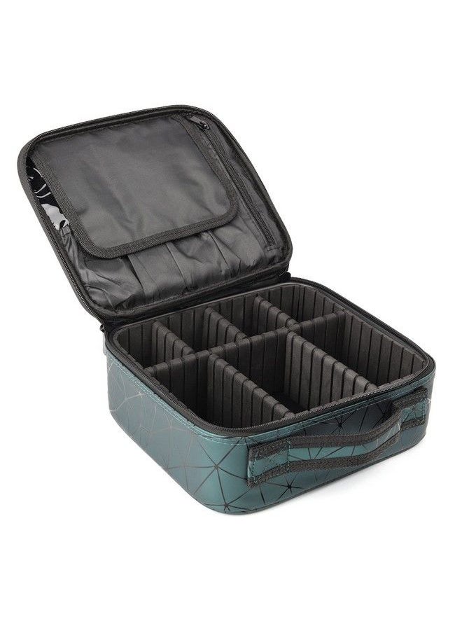 NFI essentials Pu Diamond Print Makeup Box Cosmetic Makeup Kit Professional Storage Organizer Travel Toiletry Vanity Make Up Bag Beauty Case For Travel  - Image 1