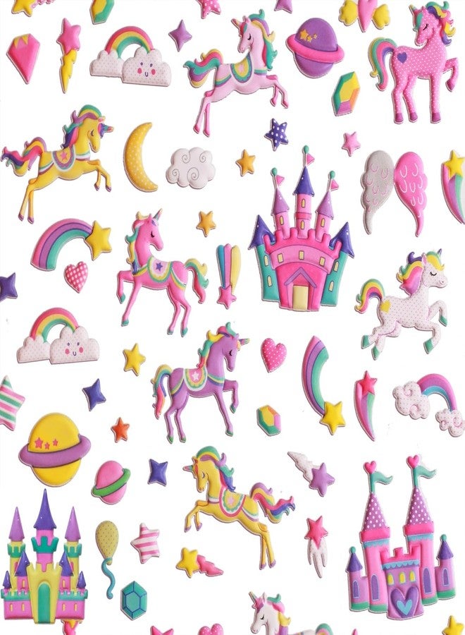 SAMVARDHAN Unicorn 3D Puffy Stickers Set for Kids and Girls, 4 Different Foam Sticker Sheets for Scrapbooking, Stationery Rewards and DIY Crafting, Adorable and Reusable, Birthday Gift, - Image 3