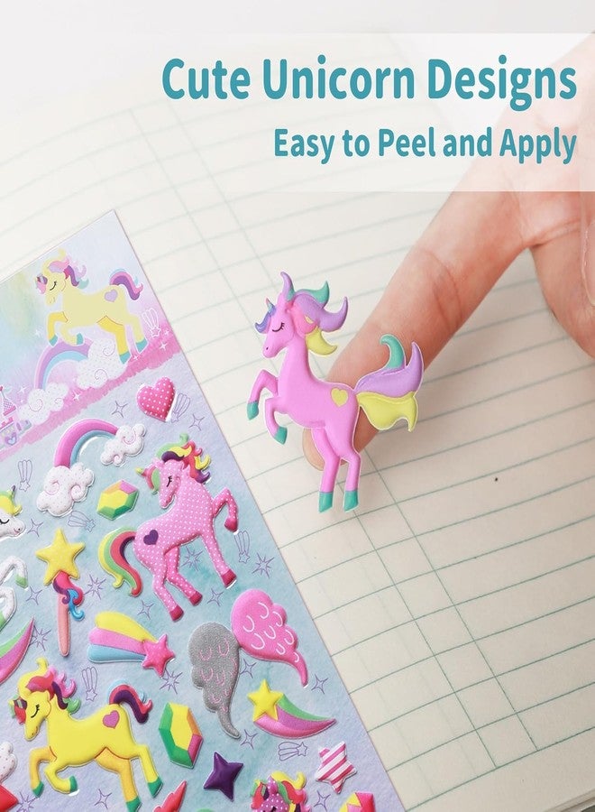 SAMVARDHAN Unicorn 3D Puffy Stickers Set for Kids and Girls, 4 Different Foam Sticker Sheets for Scrapbooking, Stationery Rewards and DIY Crafting, Adorable and Reusable, Birthday Gift, - Image 4