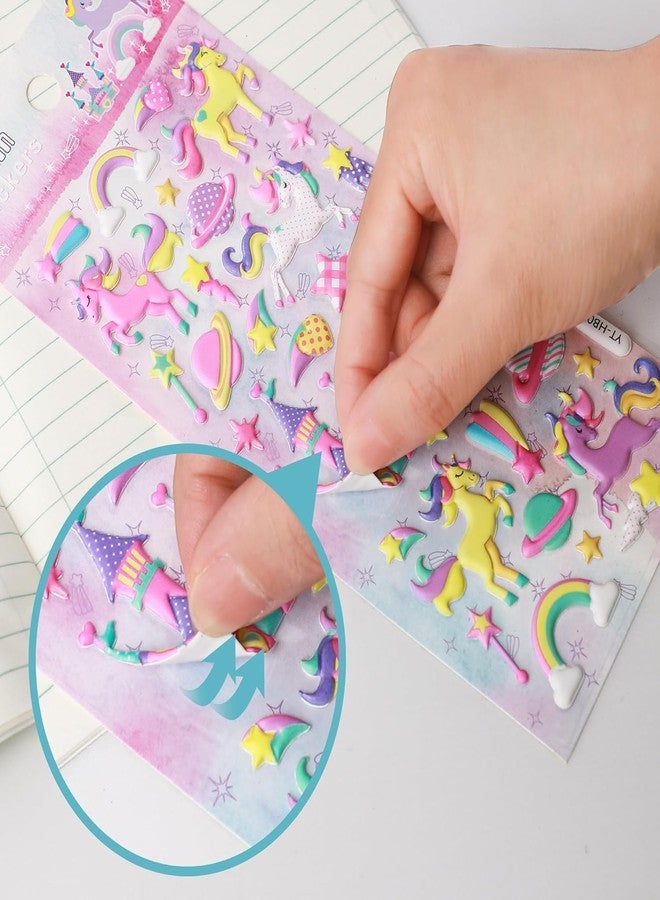 SAMVARDHAN Unicorn 3D Puffy Stickers Set for Kids and Girls, 4 Different Foam Sticker Sheets for Scrapbooking, Stationery Rewards and DIY Crafting, Adorable and Reusable, Birthday Gift, - Image 5