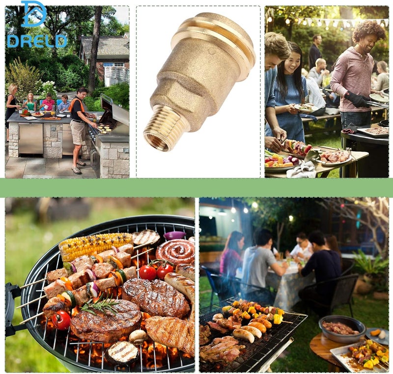 DRELD Male 5042 QCC1 Nut, Propane Gas Fitting Hose Adapter with 1/4" Male Pipe Thread Propane Quick Connect Fittings Hose Propane Adapter Solid Brass - Image 5