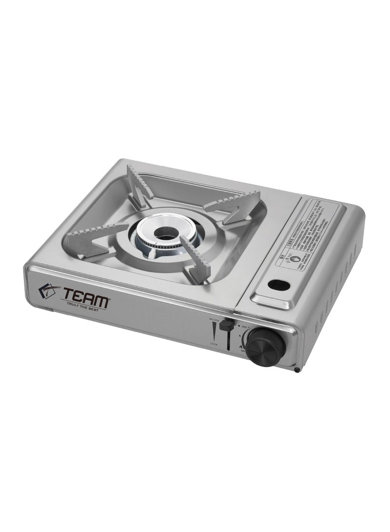 TEAM Camping Gas Stove – Dual Use Butane & LPG Portable Gas Burner with Piezo Ignition, Cast Iron Burner, Carry Bag, Lightweight Outdoor Cooking Stove for Camping, Hiking & BBQ - Image 1