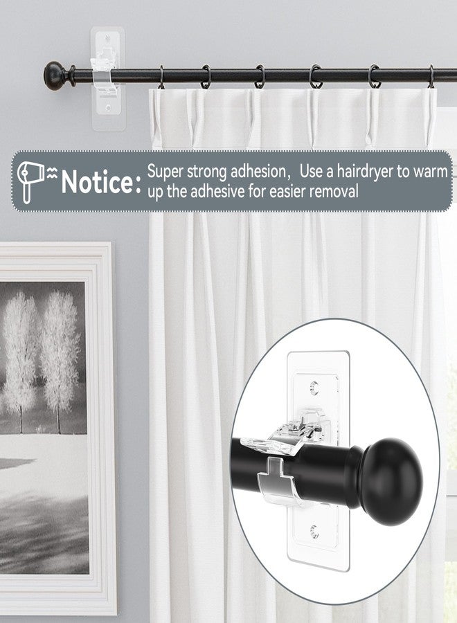 Goabroa Curtain Rod Holders No Drilling, 8 Pack Adhesive Universal Curtain Rod Brackets for Rod 0.5"-1.18" in Diameter, Adhesive Curtain Rod Holder for Bedroom, Living Room, Bathroom - Image 3