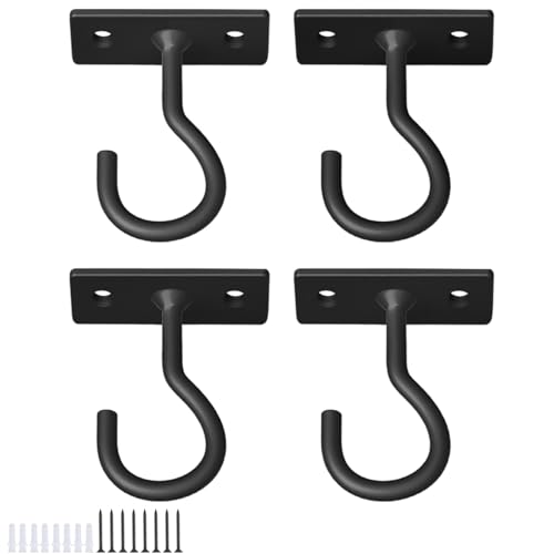 QTJUST Ceiling Hooks for Hanging Plants 4pack 2.5inch Wall Mount Plant Hooks Meatl Plant Hanger Indoor for Hanging Lanterns, Bird Feeder, Flower Basket, Home Decor Indoor & Outdoor - Image 1