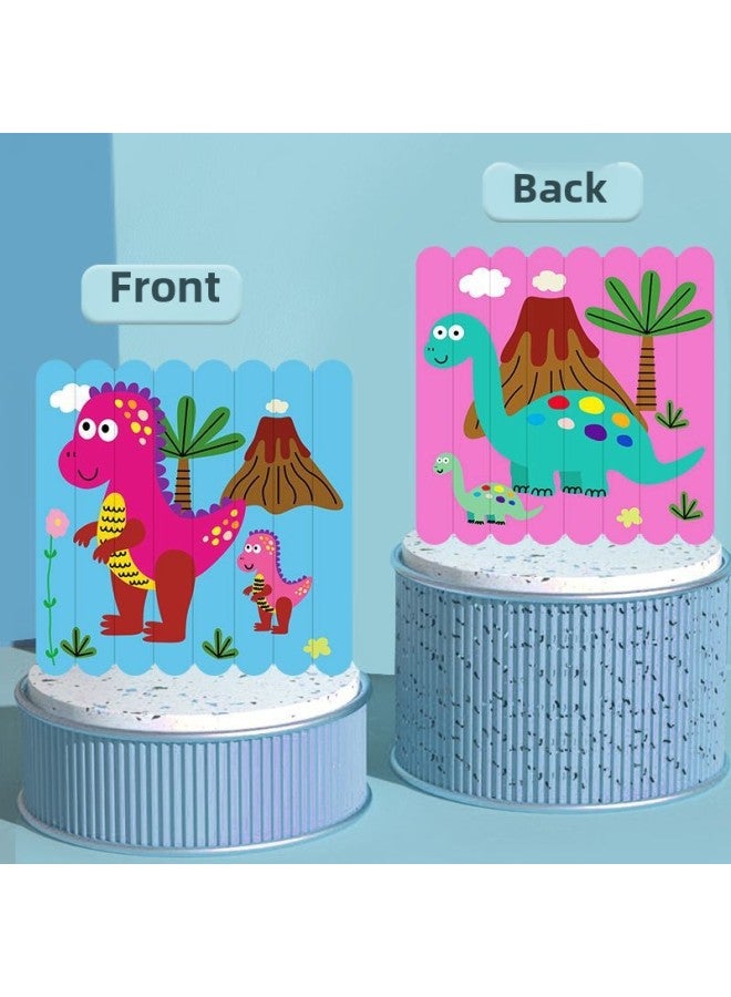 Creative Bar Puzzle Children's Early Education Educational Toys Wooden 1-2-3 Years Old Baby 4 Boys And Girls 5 Intelligence Development 6-Color:Bar Dinosaur Puzzle - Image 5