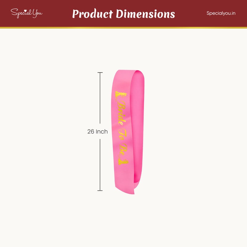SpecialYou.in Special You Bride To Be Gold Pink Sash for Bride To Be Decoration Set | Bridal Shower Decorations Kit | Bride To Be Props | Bride To Be Sash | Bride to Be Accessories - 1 Item - Image 4