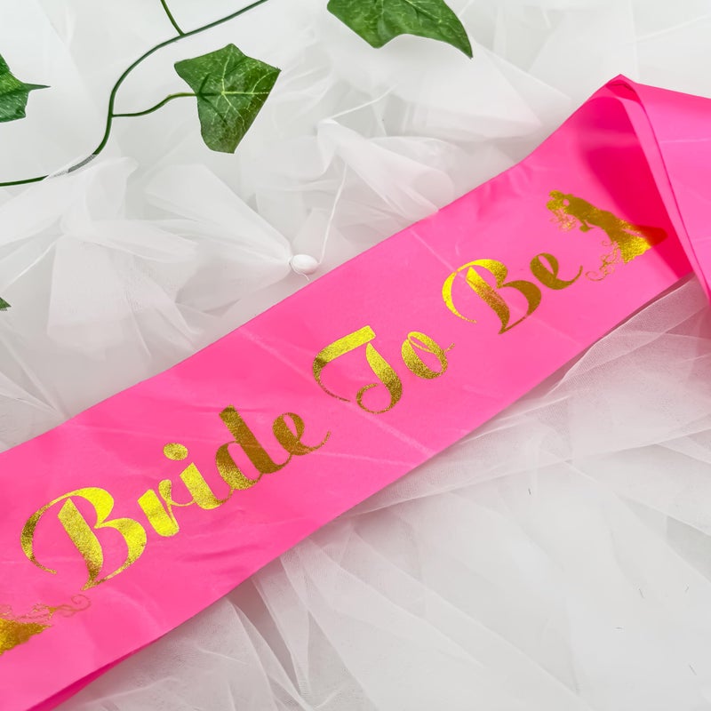 SpecialYou.in Special You Bride To Be Gold Pink Sash for Bride To Be Decoration Set | Bridal Shower Decorations Kit | Bride To Be Props | Bride To Be Sash | Bride to Be Accessories - 1 Item - Image 5