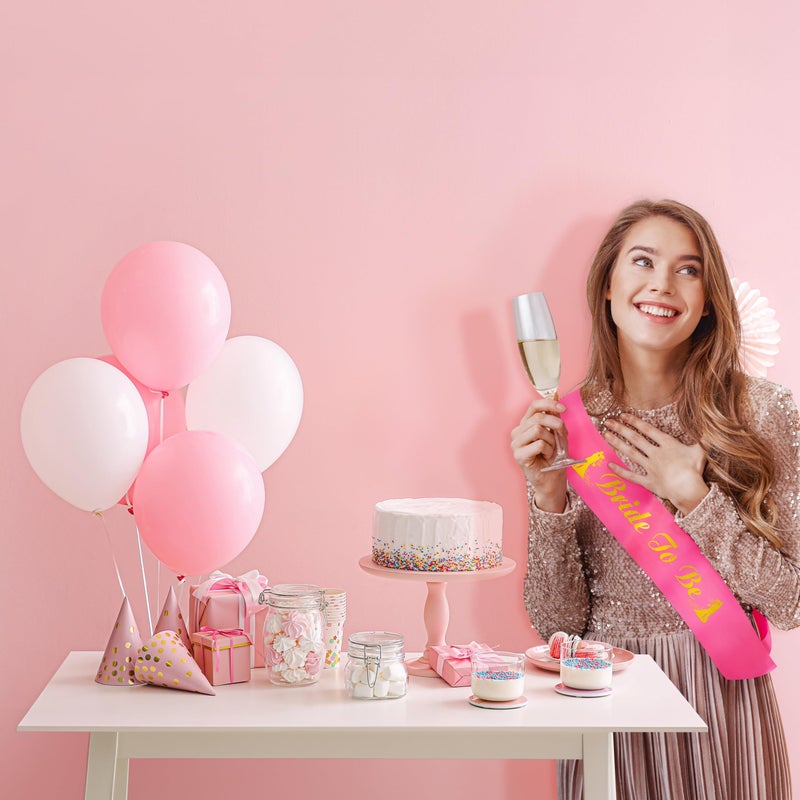 SpecialYou.in Special You Bride To Be Gold Pink Sash for Bride To Be Decoration Set | Bridal Shower Decorations Kit | Bride To Be Props | Bride To Be Sash | Bride to Be Accessories - 1 Item - Image 2