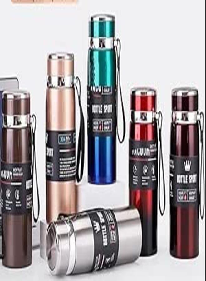 Spaceshoop Kitchen Lovely Stainless Steel Water Bottles, Reusable Metal Sports Design for Camping and Gym "Keeps Drinks Hot and Cold" Double Wall Vacuum Insulated 800ml