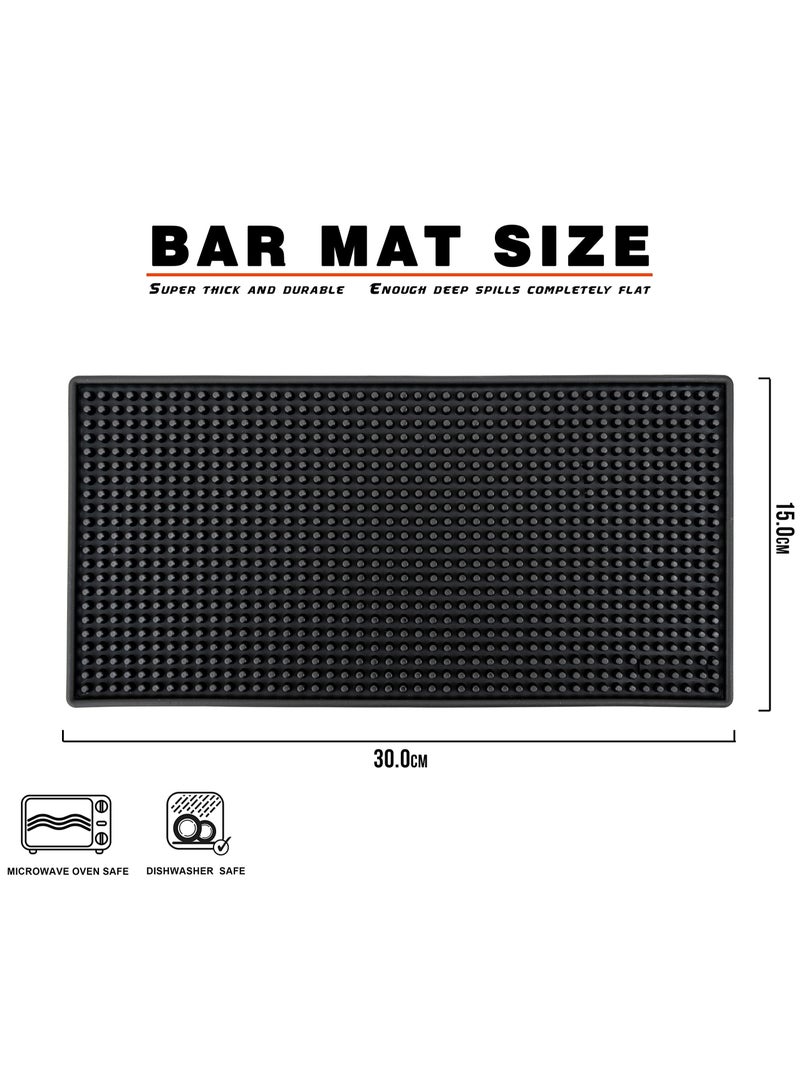 MIBRU Silicone Dish Drying Mat Spill Proof Rubber Barista Coffee Corner Service Black Rectangle 15x30cm for Home Kitchen Outdoor Use - Image 3
