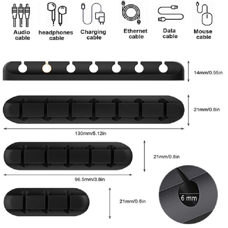 Simple Data Cable Fixing Organizer Car Desktop Organizer Mouse Clip Silicone Cable - Image 4