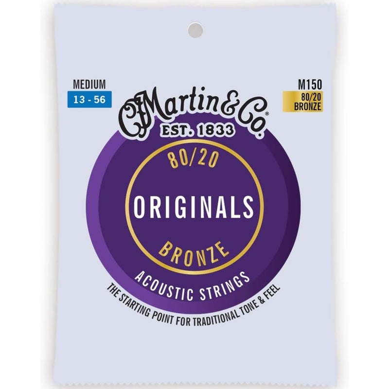 Martin Strings M150 The Original Acoustic Guitar Set 80/20 Medium - 013-.056 - Image 1