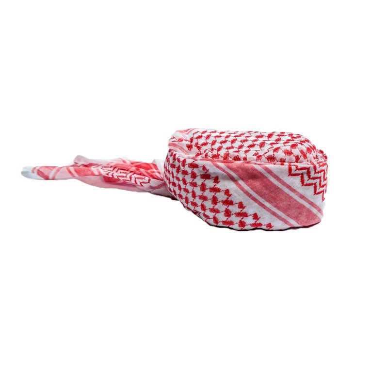 اليرموك وشاح رأس حمدانية أحمر رجالي مع كوفية وقبعة تقية - Image 1