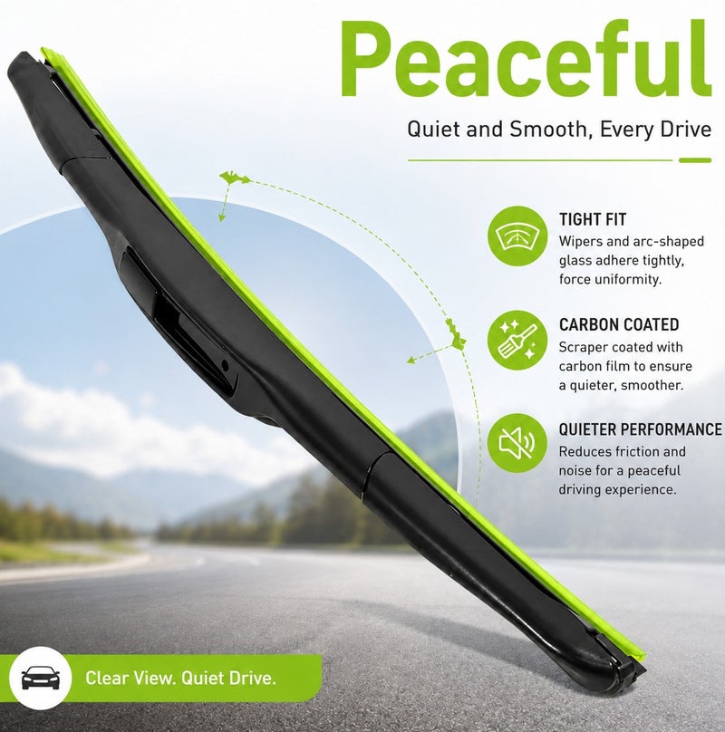 HANSA 20 Inch (510mm) Universal Windshield Wiper Blade for Cars, Silicone Compound Wiper Blade, All Weather Front Windshield Cleaner, Rain Snow Dust Removal, Quiet Streak-Free Performance, Universal Fit Replacement Wiper Blade for Clear Driving Visibility  WP 10228. - Image 3