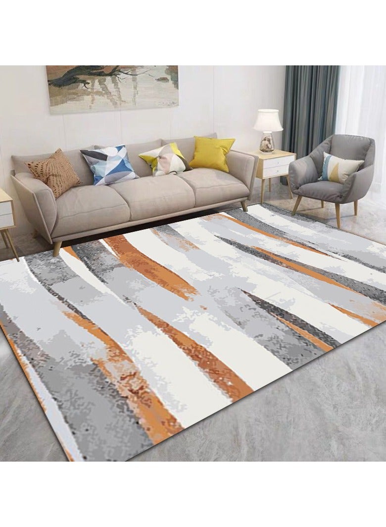 Loquat سجادة مطبوعة هندسية ذات تصميم بسيط من ألياف بوليستر عالية الجودة - Image 1